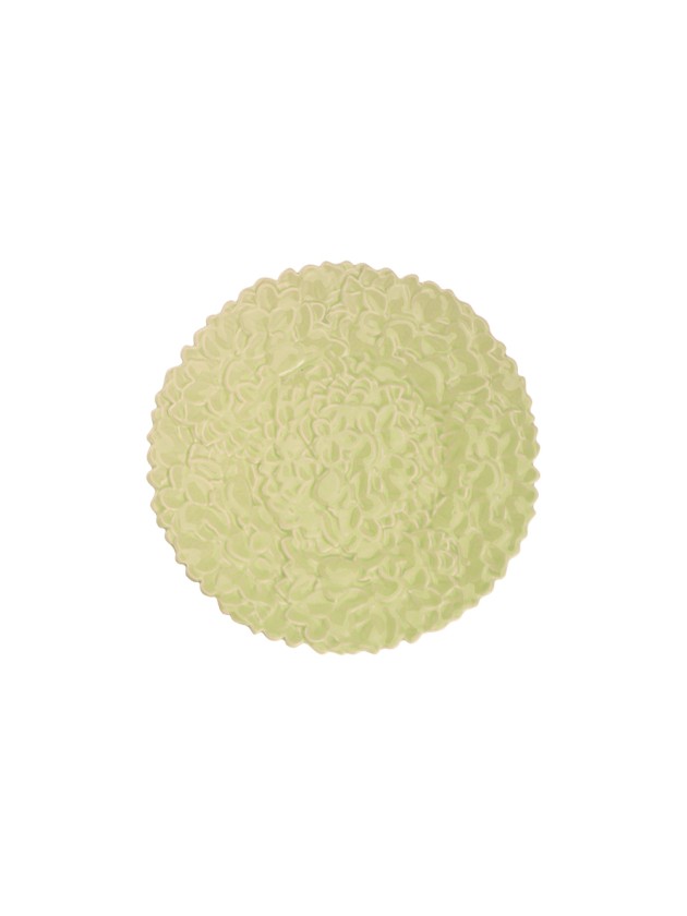 TELLER KERAMIK RELIEF BLUME GRÜN FAIRY POND DIA 20CM