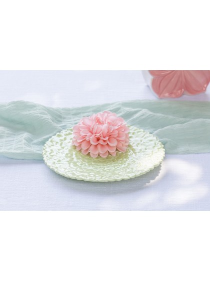 TELLER KERAMIK RELIEF BLUME GRÜN FAIRY POND DIA 20CM