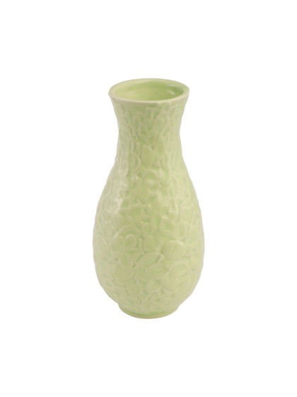 VASE KERAMIK RELIEF BLUME GRÜN FAIRY POND DIA 8.5CM X 18CM