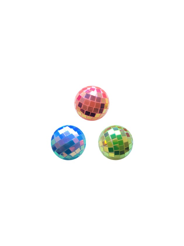 BOX OF 10 IRIDESCENT DISCO BALLS ASSORTED COLORS DIA 4CM 