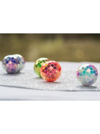 BOITE 10 BOULES A FACETTES COLORIS IRISE ASSORTIS DIA 4CM
