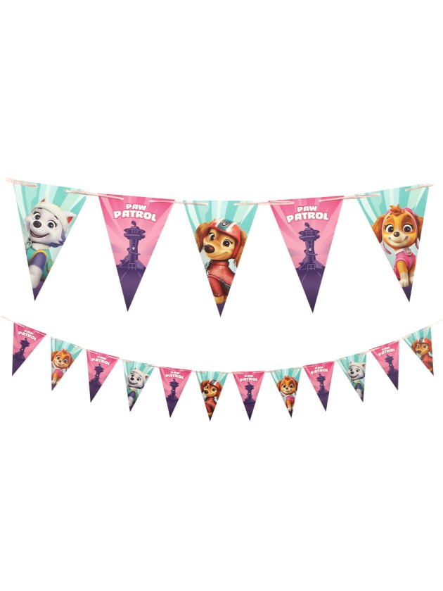 WIMPELKETTE ROSA PAW PATROL © 190CM X 18CM