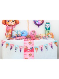 WIMPELKETTE ROSA PAW PATROL © 190CM X 18CM