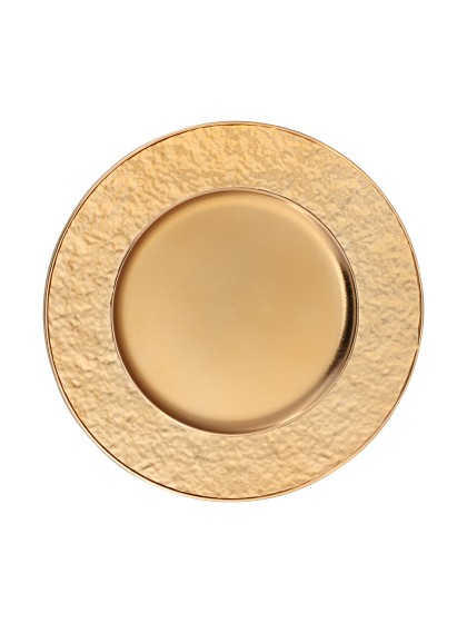 GOLDEN PP HAMMERED CHARGER PLATE DIA 33CM