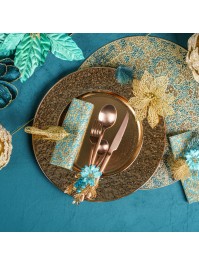 ASSIETTE DE PRESENTATION MARTELE OR DIA 33CM