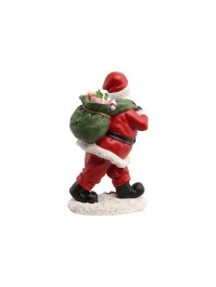 RESIN SANTA WITH GIFTS IN GREEN SACK 13CM X 11CM X 23.5CM