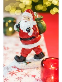 WEIHNACHTSMANN KUNSTHARZ MIT GESCHENKE IN HOTTE GRÜN 13CM X 11CM X 23.5CM