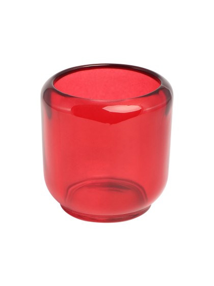 BOUGEOIR VERRE EPAIS SOA ROUGE DIA 8.5CM X 8.5CM