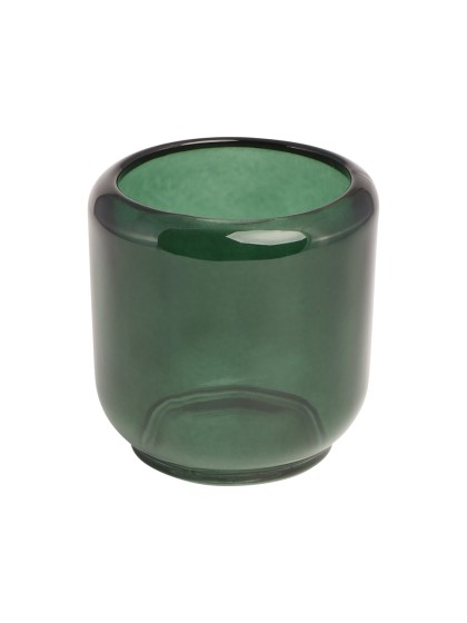 RED GLASS CANDLE HOLDER SOA DIA 8.5CM X 8.5CM