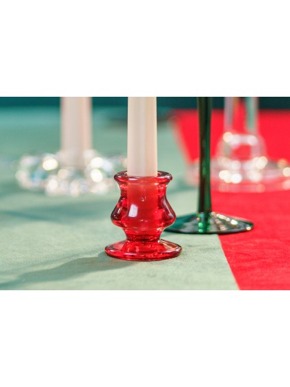 KERZENHALTER GLAS FACKELKERZE ROME ROT DIA 5.5CM X 5.5CM