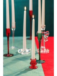 BOUGEOIR VERRE FLAMBEAU ROME ROUGE DIA 5.5CM X 5.5CM