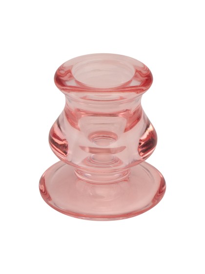 BOUGEOIR VERRE FLAMBEAU ROME ROSE NYMPHEA DIA 5.5CM X 5.5CM