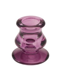 BOUGEOIR VERRE FLAMBEAU ROME PLUM DIA 5.5CM X 5.5CM