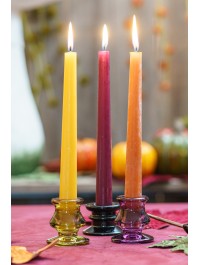 KERZENHALTER GLAS FACKELKERZE ROME PLUM DIA 5.5CM X 5.5CM