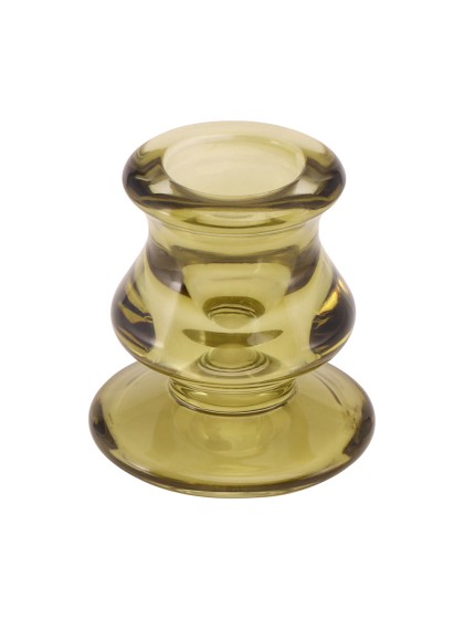 KERZENHALTER GLAS FACKELKERZE ROME GRÜN OLIVE DIA 5.5CM X 5.5CM