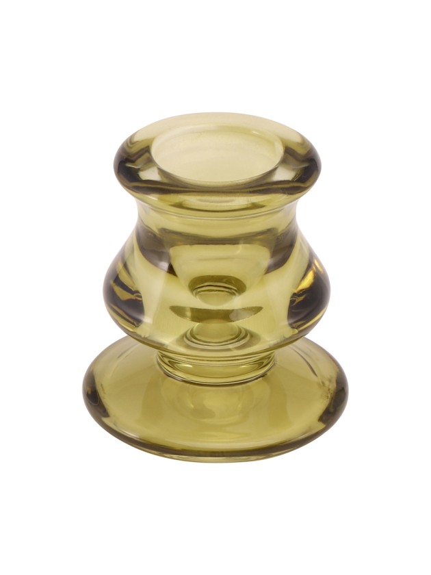 KERZENHALTER GLAS FACKELKERZE ROME GRÜN OLIVE DIA 5.5CM X 5.5CM
