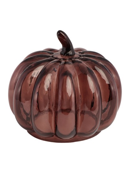 MAPLE BROWN GLASS PUMPKIN DIA 15.8CM X 14.5CM