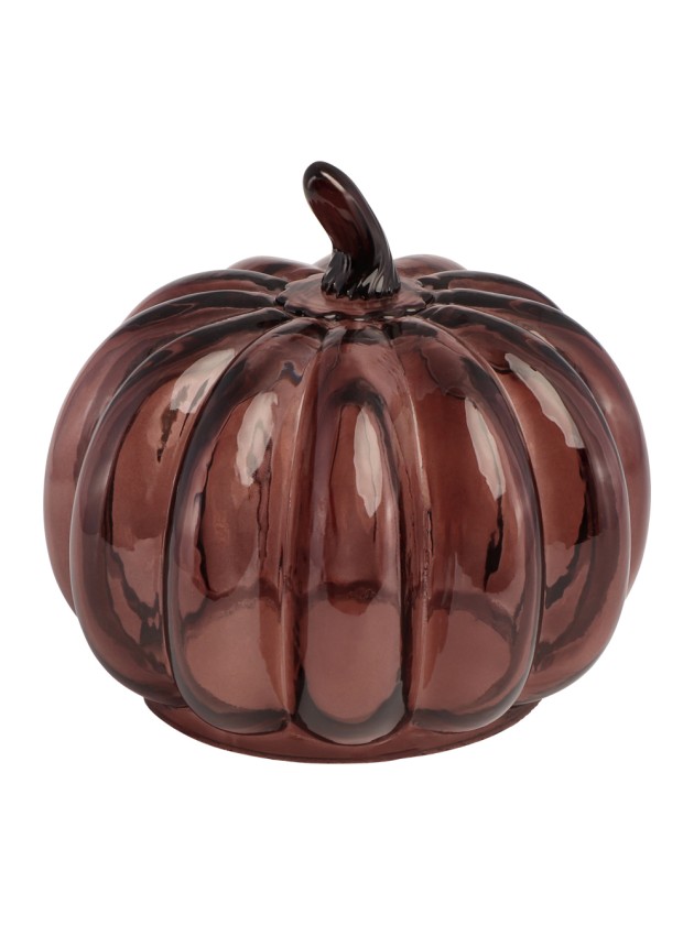MAPLE BROWN GLASS PUMPKIN DIA 15.8CM X 14.5CM