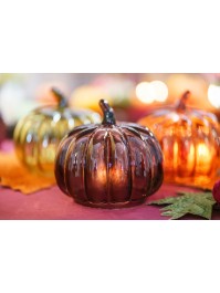 CITROUILLE VERRE BRUN MAPLE DIA 15.8CM X 14.5CM