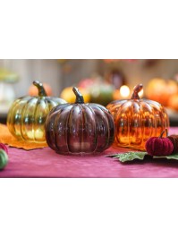 MAPLE BROWN GLASS PUMPKIN DIA 15.8CM X 14.5CM