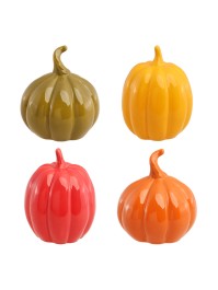 CURCUBITACEES KERAMIK COLOREES -2 GRÖSSEN - 4 ASSORTIES DIA 9.2CM X 10.3CM / DIA 8.5CM X 10.5CM