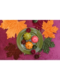 ASSORTED COLORED CERAMIC PUMPKINS - 2 SIZES - 4 ASS DIA 9.2CM X 10.3CM / DIA 8.5CM X 10.5CM