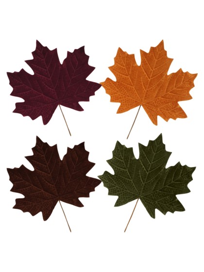 FEUILLE D\'ERABLE VELOURS 4 ASS 34CM X 37CM X 0.4CM