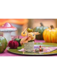 MINI BOUQUET FEUILLAGES ET CITROUILLES DIA 5CM X 14.5CM