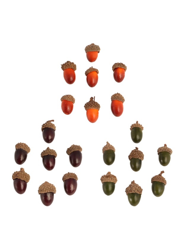 SET 7 HARVEST ACORNS 3 ASS DIA 2CM X 2.5CM