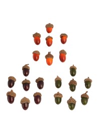 SET 7 EICHELN DEKO 3 ASSORTIS DIA 2CM X 2.5CM