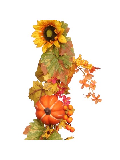 GUIRLANDE AUTOMNALE TOURNESOLS ET CITROUILLES 150CM X 20CM X 12CM