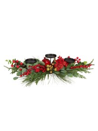 TABLE CENTER 3 CANDLE HOLDERS BERRIES 75CM X 40CM X 20CM