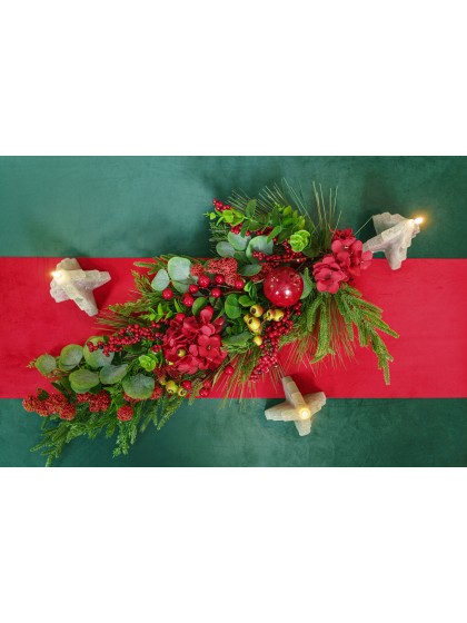 SUSPENSION OU CENTRE DE TABLE RED BERRIES 70CM X 40CM X 14CM