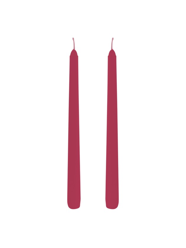 SET 2 RASPBERRY TAPER CANDLES DIA 2.2CM X 25CM