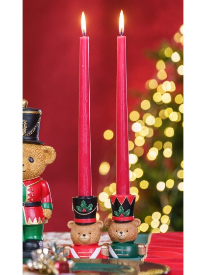 SET 2 BOUGIES FLAMBEAUX FRAMBOISE DIA 2.2CM X 25CM