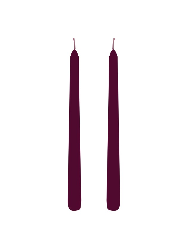 SET 2 BOUGIES FLAMBEAUX PLUM DIA 2.2CM X 25CM