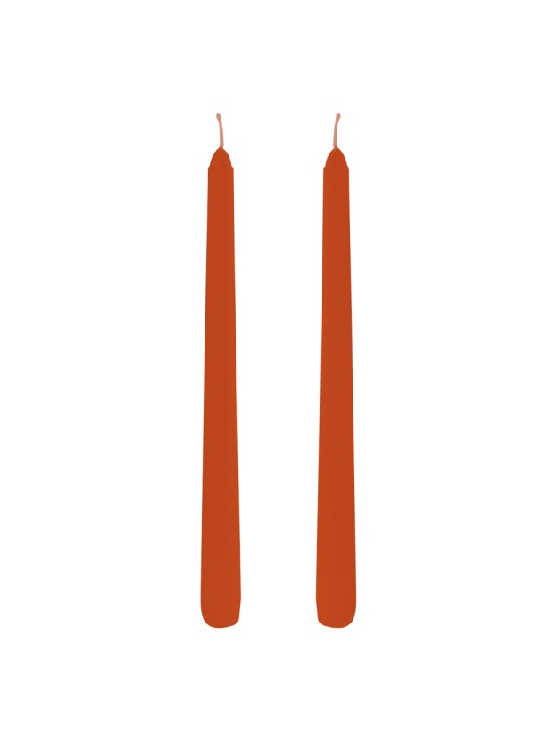 SET 2 BOUGIES FLAMBEAUX ORANGE SIENNA DIA 2.2CM X 25CM