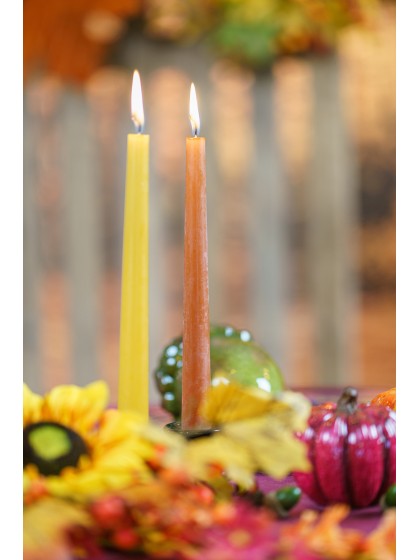 SET 2 SIENNA ORANGE TAPER CANDLES DIA 2.2CM X 25CM
