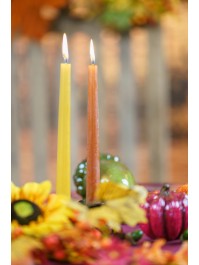 SET 2 SIENNA ORANGE TAPER CANDLES DIA 2.2CM X 25CM