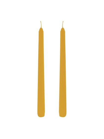 SET 2 SUNFLOWER YELLOW TAPER CANDLES DIA 2.2CM X 25CM
