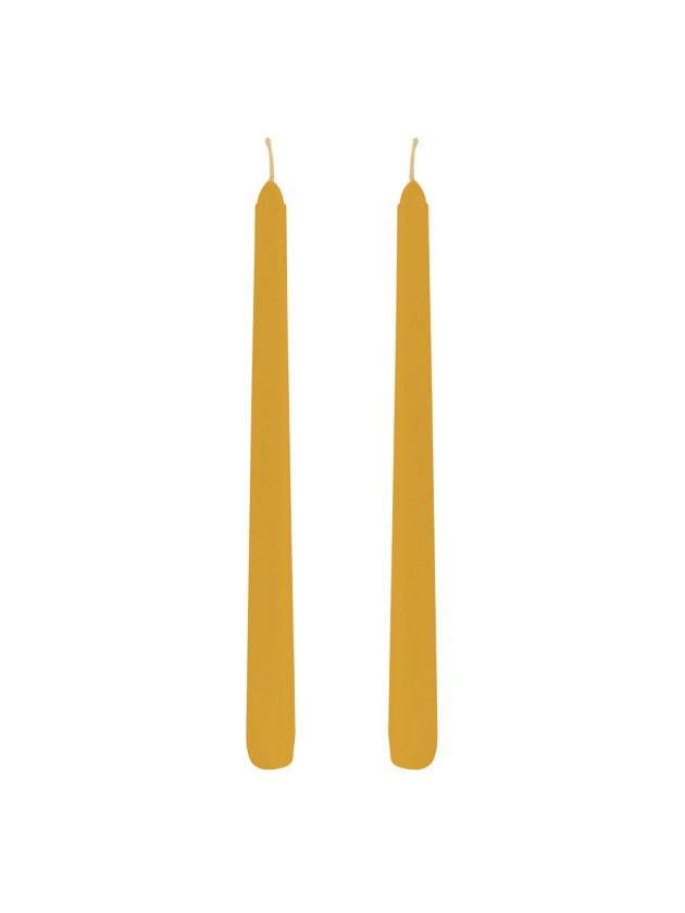 SET 2 SUNFLOWER YELLOW TAPER CANDLES DIA 2.2CM X 25CM