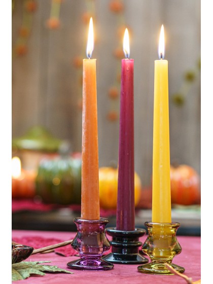 SET 2 SUNFLOWER YELLOW TAPER CANDLES DIA 2.2CM X 25CM