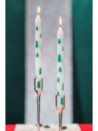 SET 2 TAPER CANDLES WITH TREE DECO DIA 2.2CM W 25CM