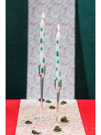 SET 2 TAPER CANDLES WITH TREE DECO DIA 2.2CM W 25CM
