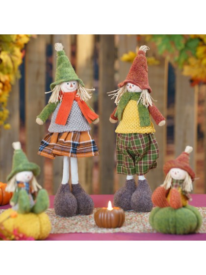 STANDING WILLOW SCARECROW 2 ASSORTED 12CM X 8CM X 40CM