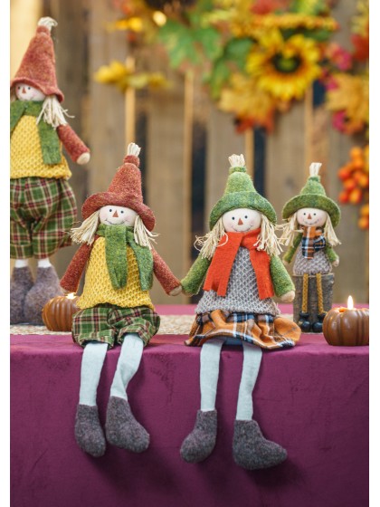 SITTING WILLOW SCARECROW 2 ASSORTED 11CM X 6CM X 40CM