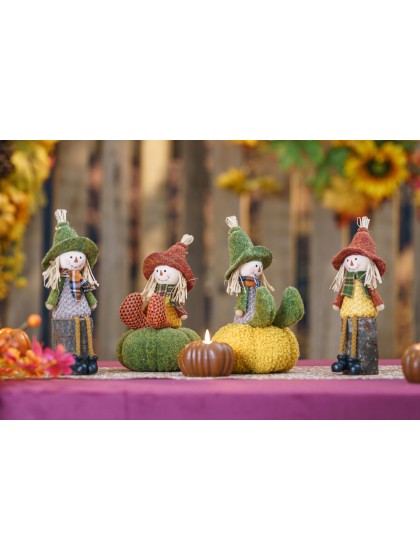 WILLOW SCARECROW ON WOODENLOG 2 ASSORTED DIA 5CM X 20CM