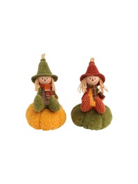 EPOUVANTAIL WILLOW SUR CITROUILLE DIA 12CM X 18CM