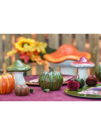 TERRACOTTA MUSHROOM 2 ASSORTED COLORS DIA 11.3CM X 13.2CM