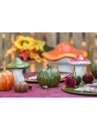 TERRACOTTA MUSHROOM 2 ASSORTED COLORS DIA 11.3CM X 13.2CM